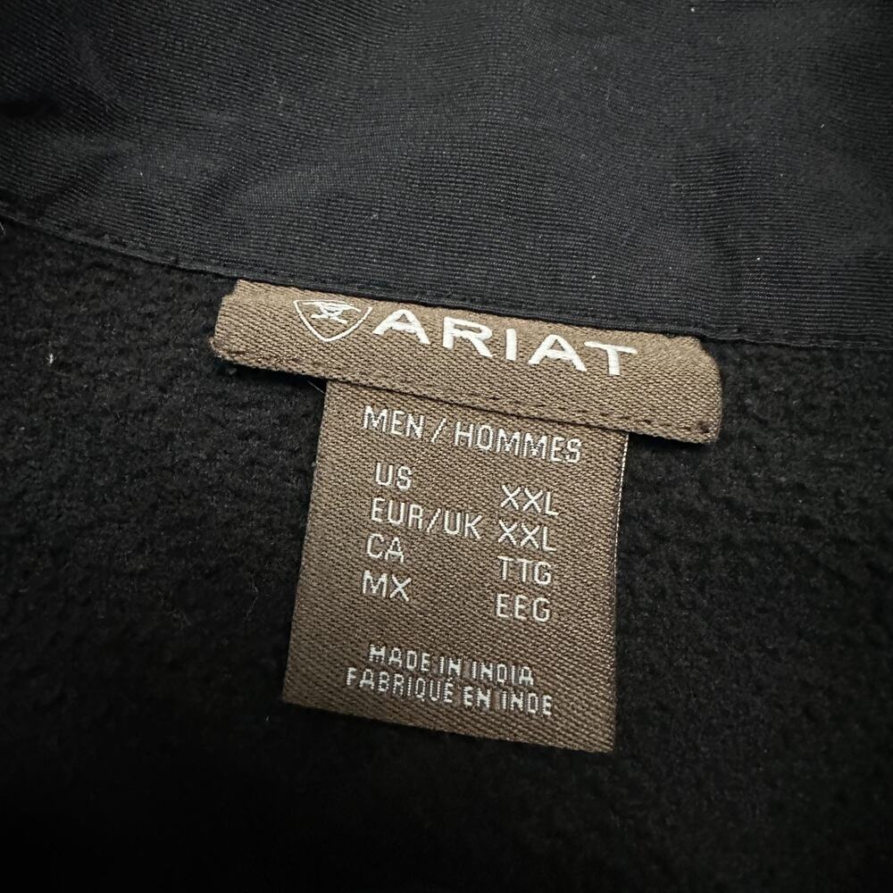 Ariat Sweatshirt Mens 2XL Black Basis 2.0 1/4 Zip Fleece Pullover Mock Neck - Picture 7 of 14